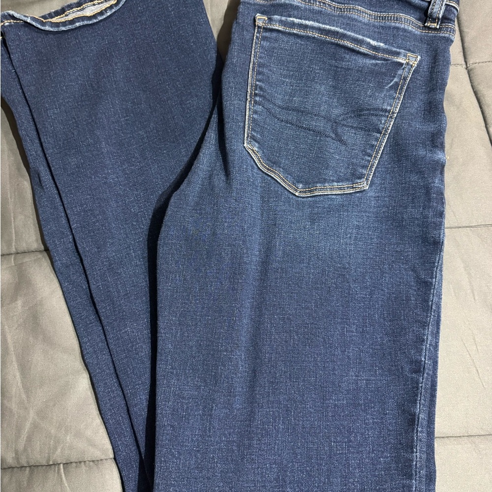 American Eagle Outfitters Dark Blue High Rise Skinny Kick Jeans